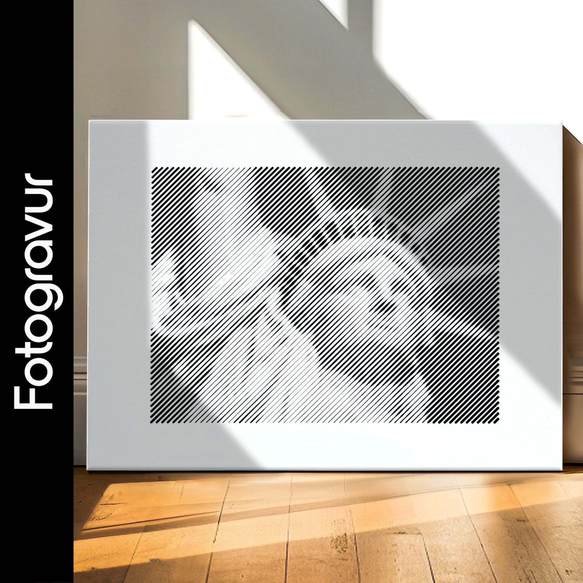 Schwarz-weißes Wandbild im Querformat, als Fotogravur erstellt – ein einzigartiges Fotogeschenk für besondere Momente und Erinnerungen.