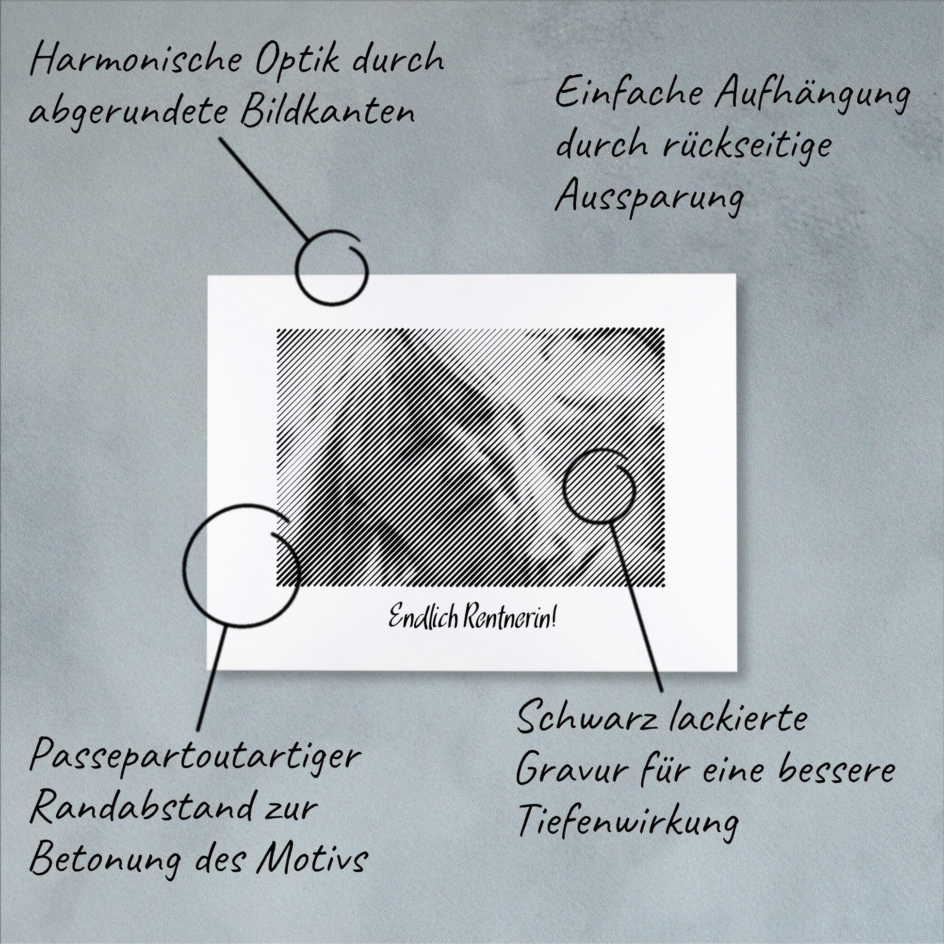 Technische Details einer Fotogravur: Hochpräzise Verarbeitung für ein einzigartiges Fotogeschenk zum Ruhestand – bleibende Erinnerung.